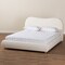 Baxton Studio Maya Mid-Century Modern Cream Boucle Fabric and Oak Brown Finished Wood Queen Size Platform Bed 228-13067-ZORO - alternate 2